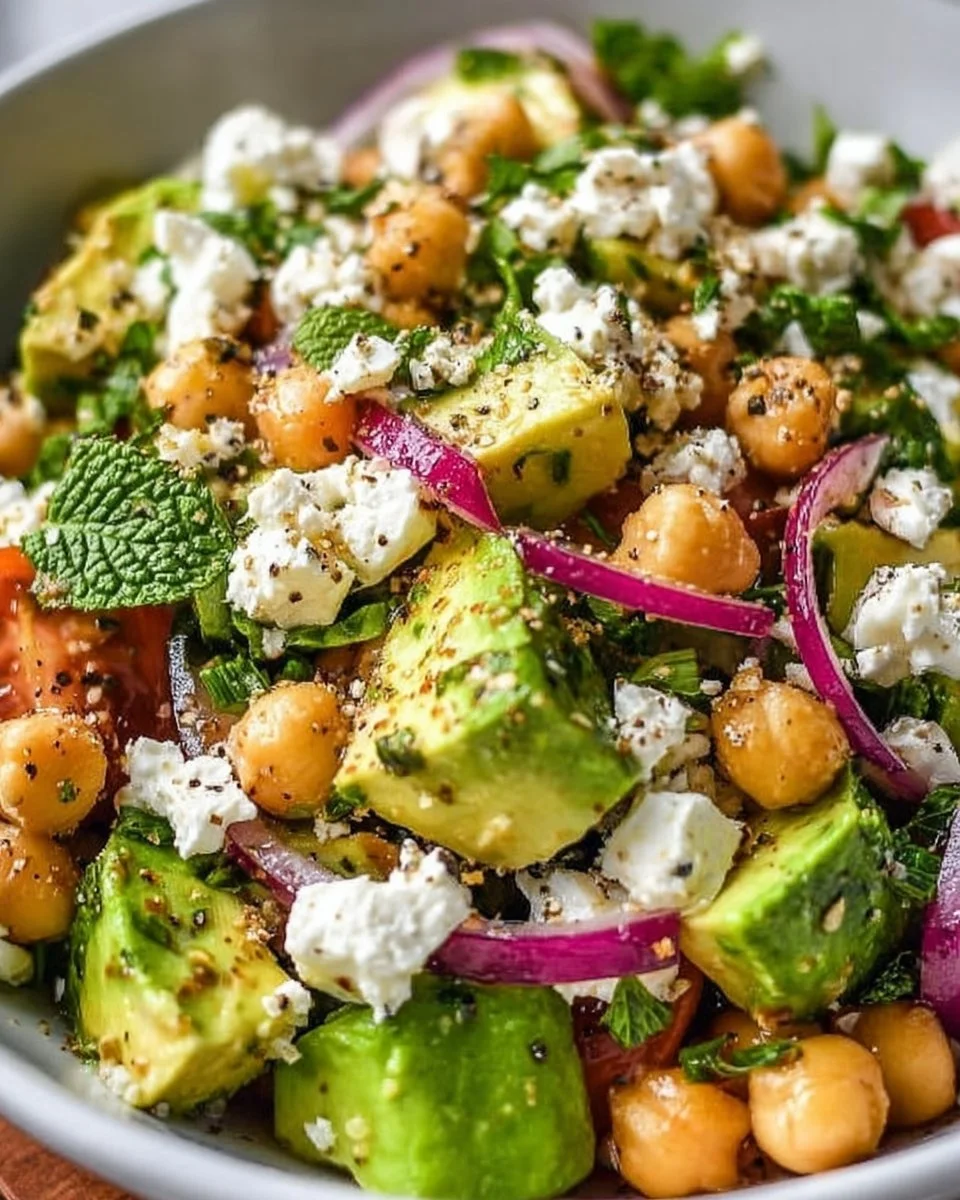 Kichererbsen Feta Avocado für gesunden Genuss