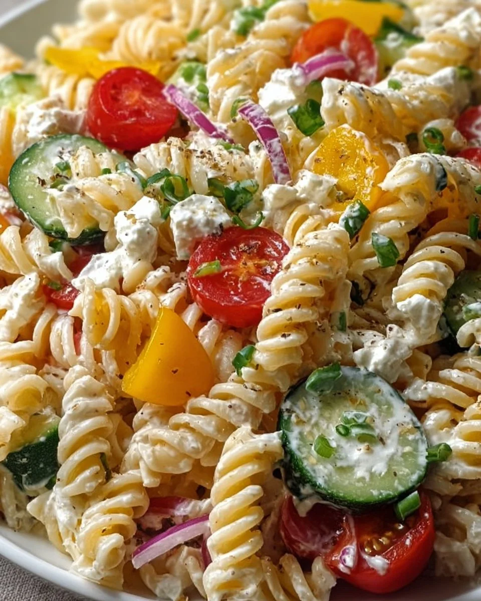 Leichter Nudelsalat mit Joghurt-Dressing