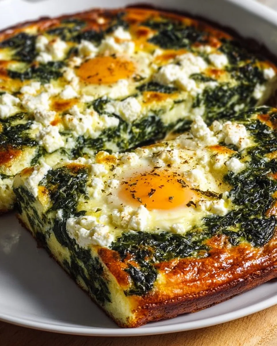 Spinatauflauf mit Feta und Ei (kohlenhydratarm)
