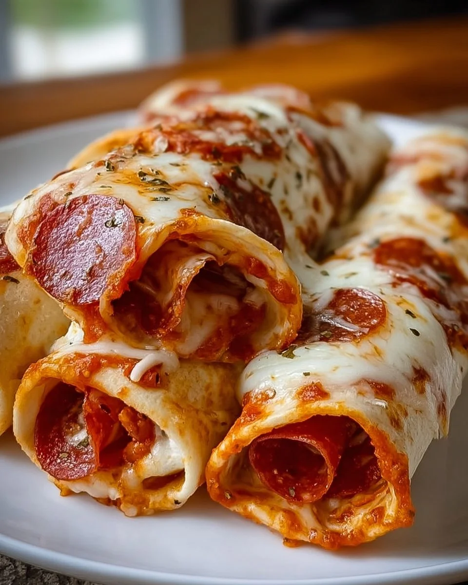 Tortilla-Pizza-Rollen Mozzarella Peperoni ganz schnell