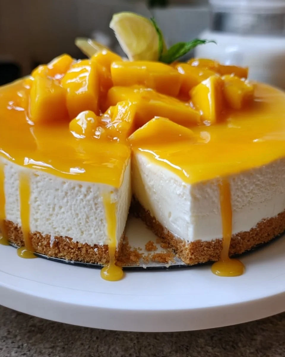 Tropischer Mango-Käsekuchen