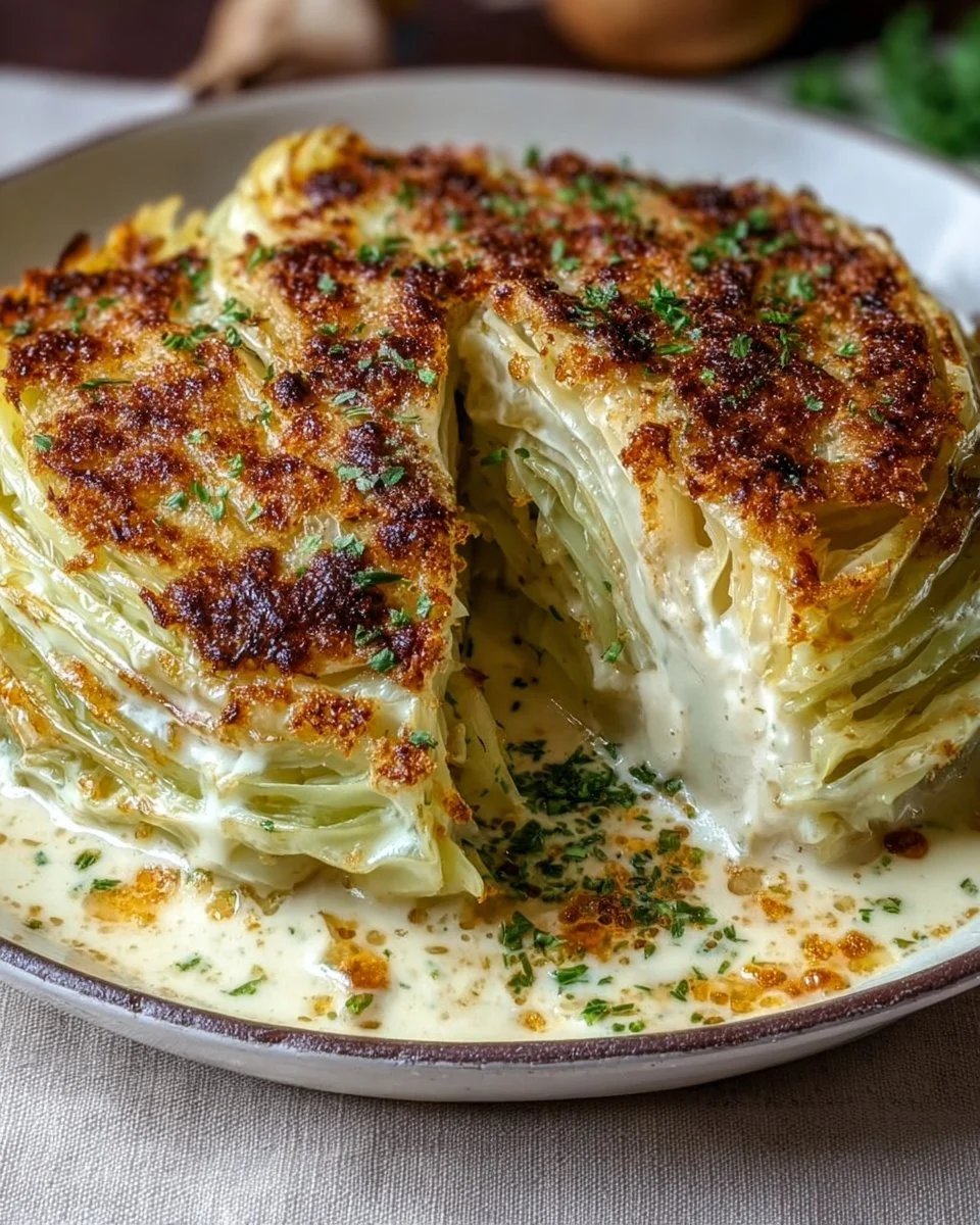 Cremig überbackener Spitzkohl mit Café de Paris Kruste