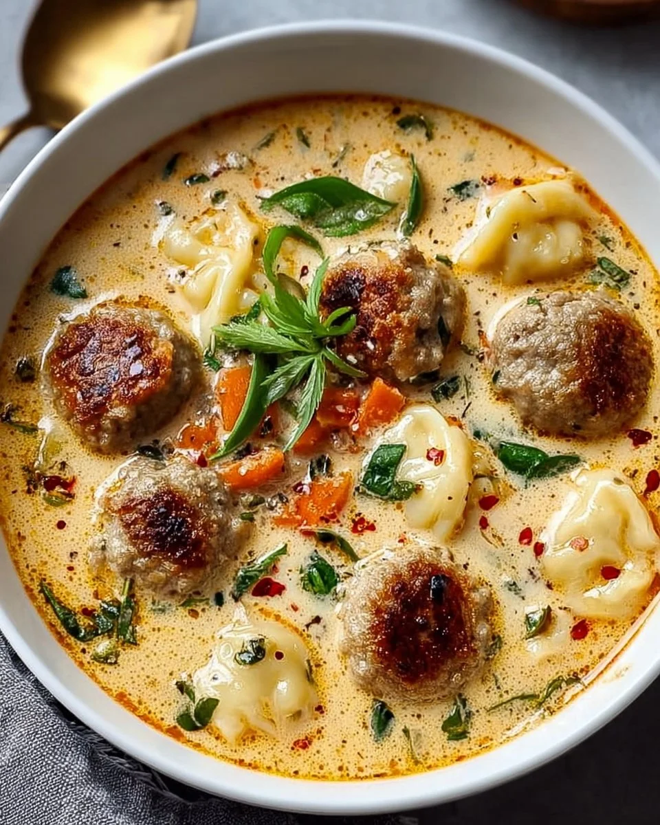 Cremige italienische Hackbällchensuppe – herzhaft und köstlich