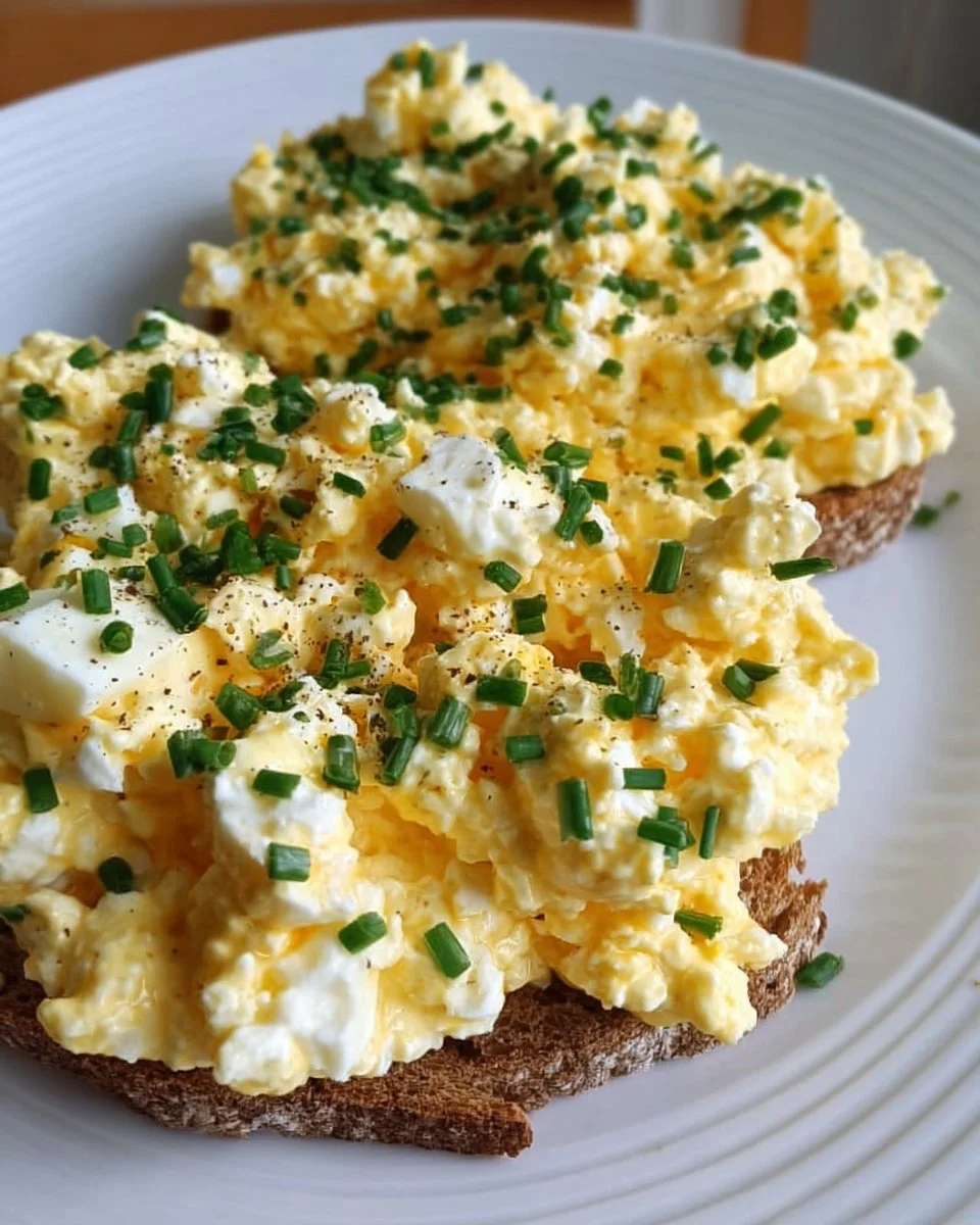 Eiersalat aus körnigem Frischkäse