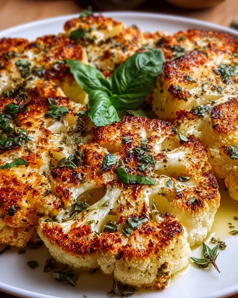 Gebackene Mozzarella- Blumenkohlsteaks