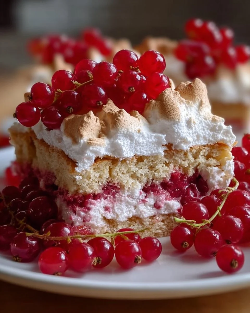 Johannisbeerkuchen mit Baiserhaube