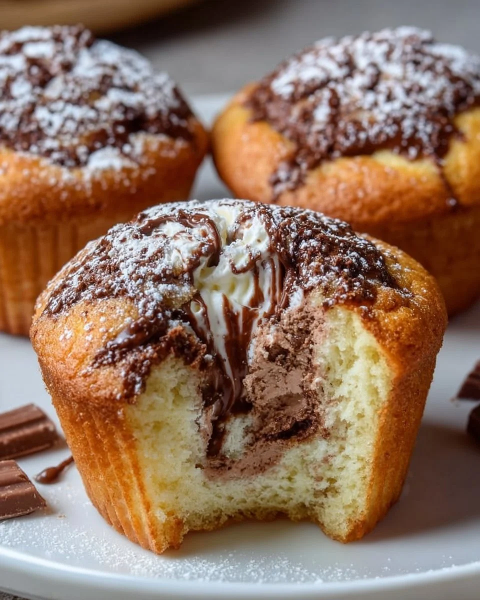 Kinder-Bueno-Muffins mit Mascarponefüllung
