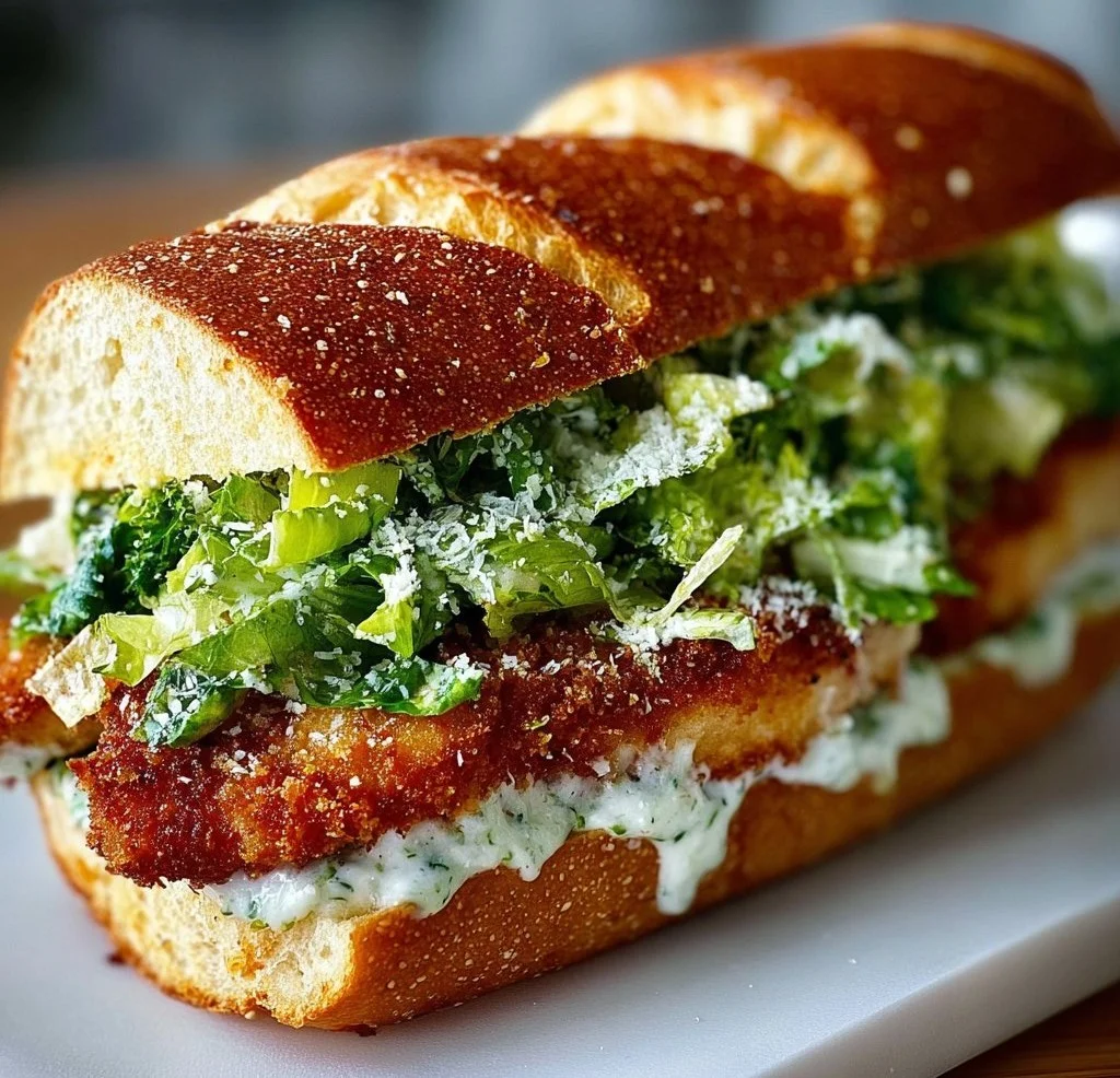 Knuspriges Hähnchen- Caesar-Sandwich