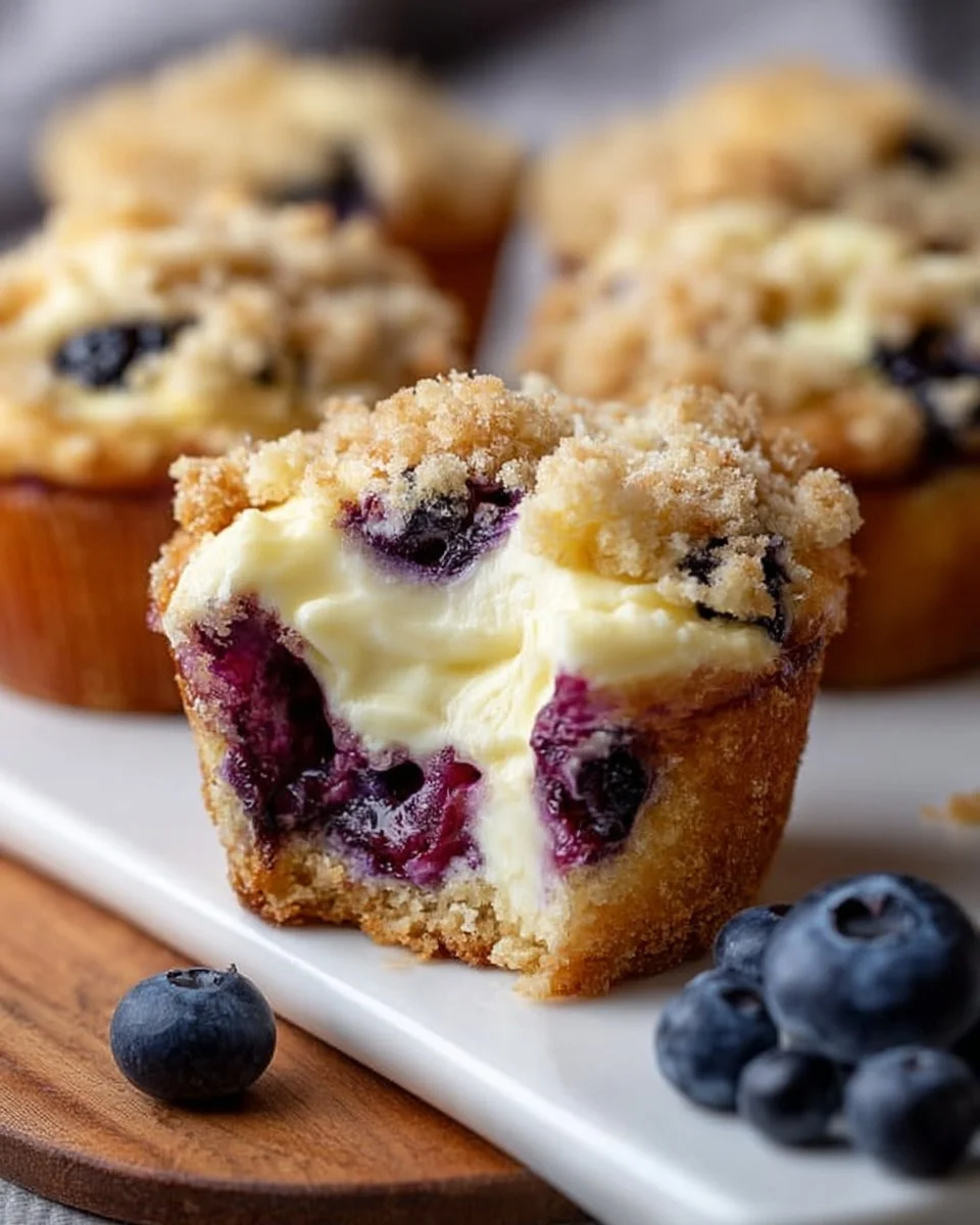 Muffins Rezept Blaubeer Cheesecake Crumble