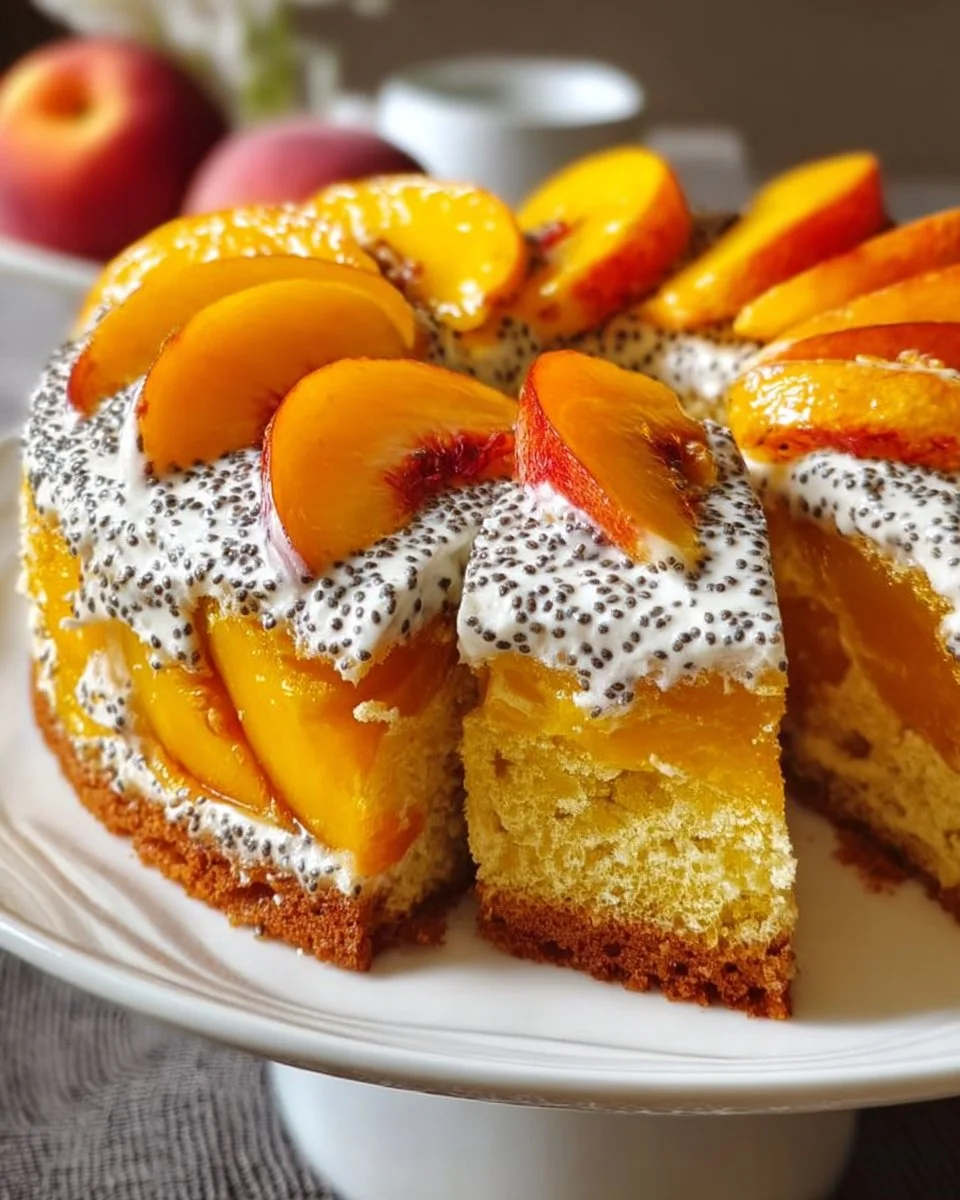 Pfirsichtorte mit Mohn