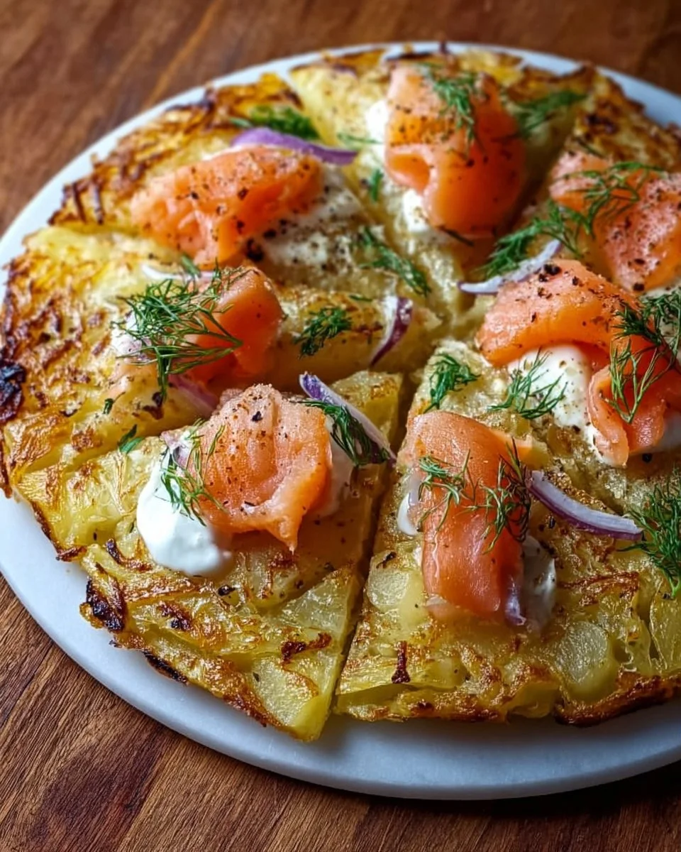 Rauchlachs Kartoffelpizza Rezept