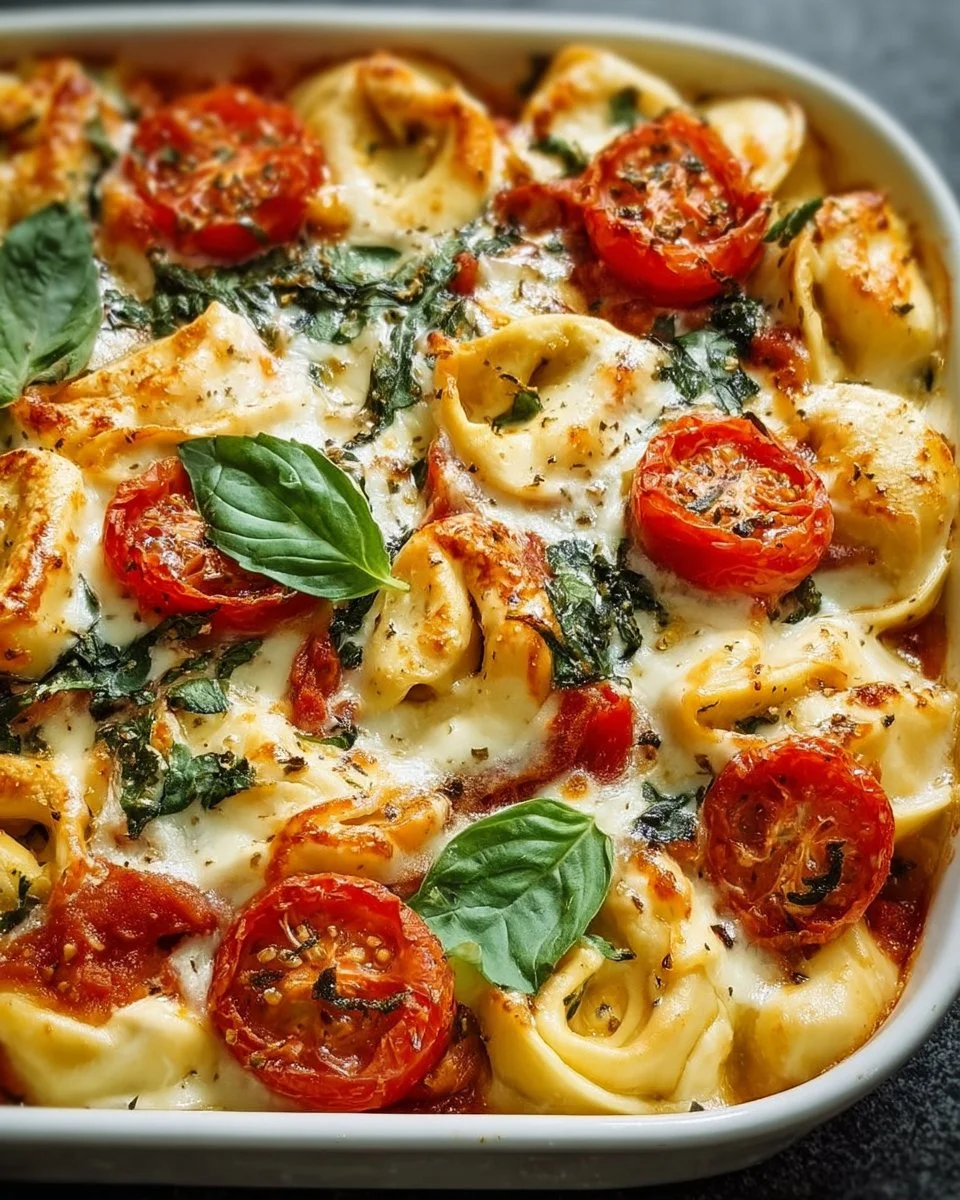 Tortellini-Auflauf mit Tomaten und Mozzarella