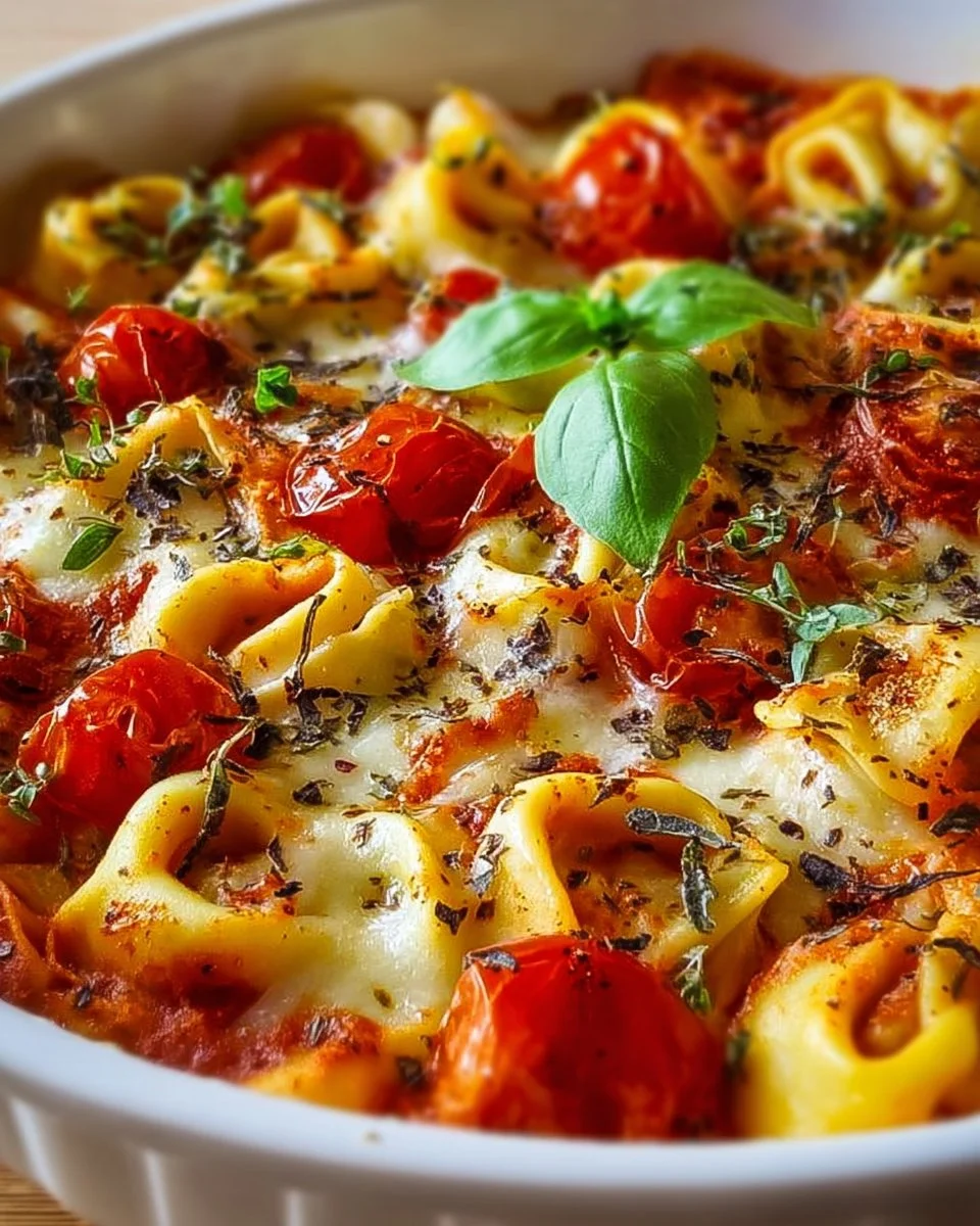 Tortelliniauflauf mit Tomate und Mozzarella