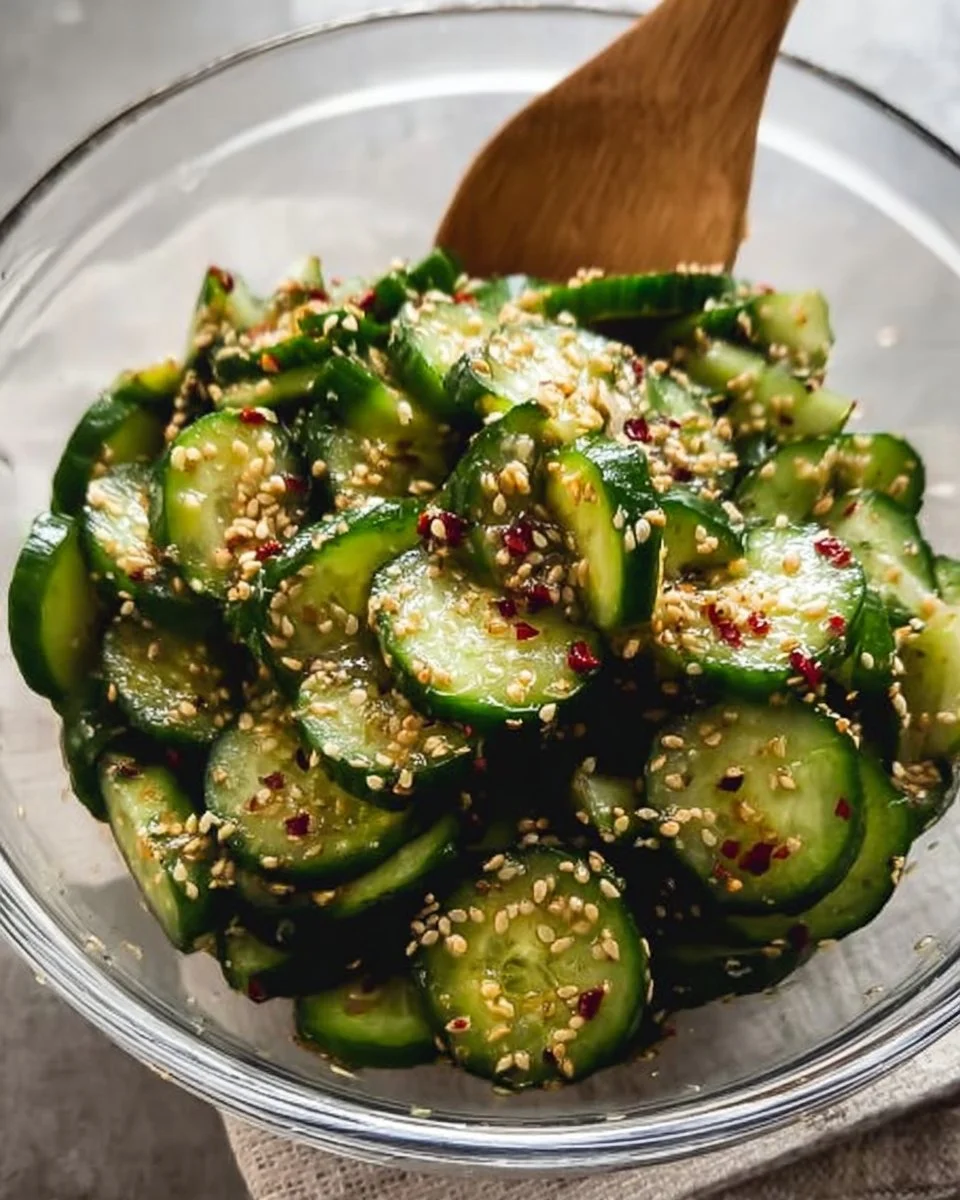Asiatischer Gurkensalat mit Sesam
