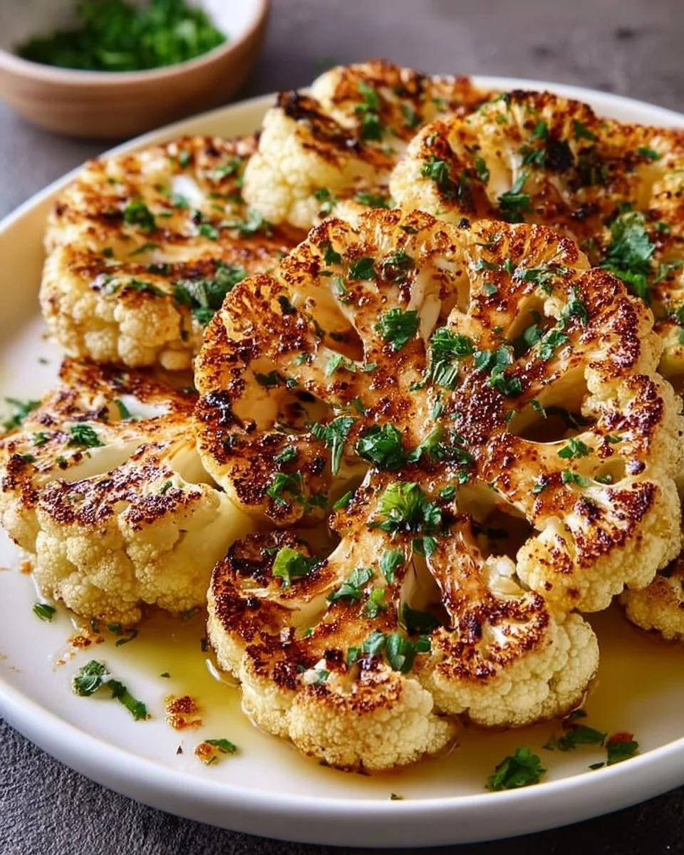Gegrillte Blumenkohlsteaks auf dem Grill, perfekt für eine gesunde Mahlzeit.