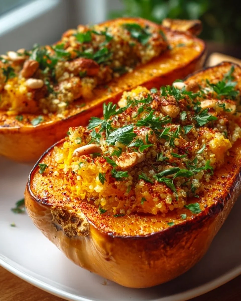 Butternusskürbis mit cremiger Füllung