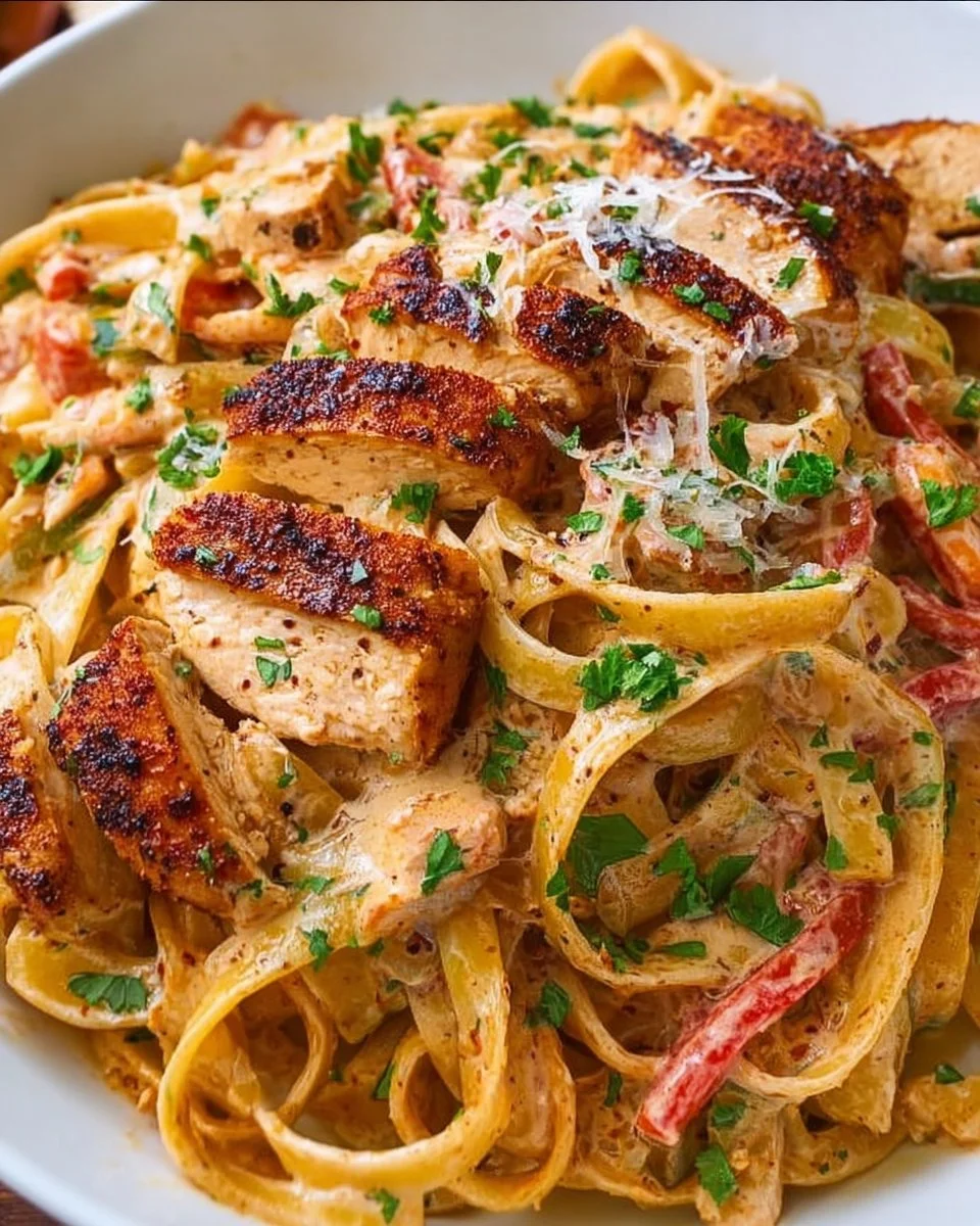 Cremige Cajun- Hühnchen-Pasta