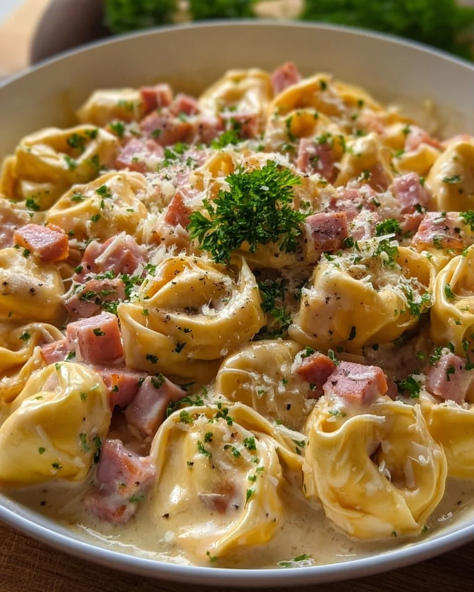 Cremige Tortellini mit Schinken-Käse-Sauce