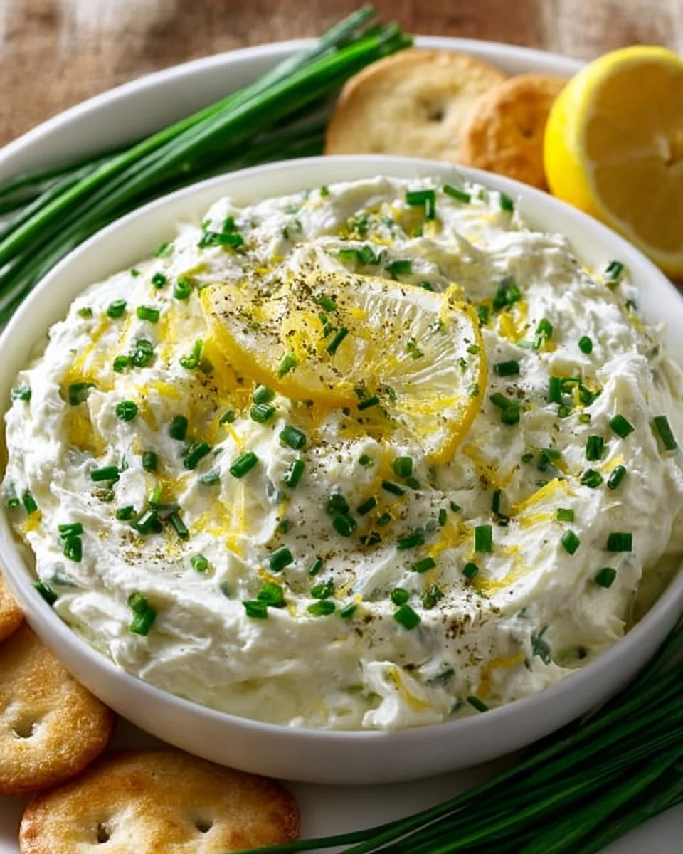 Frischkäse Dip mit Schnittlauch und Zitrone