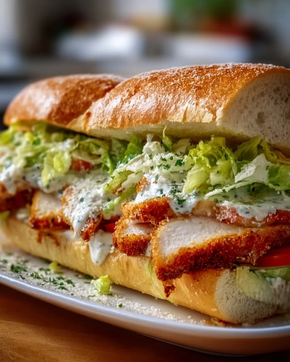 Hühnchen Caesar Sandwich