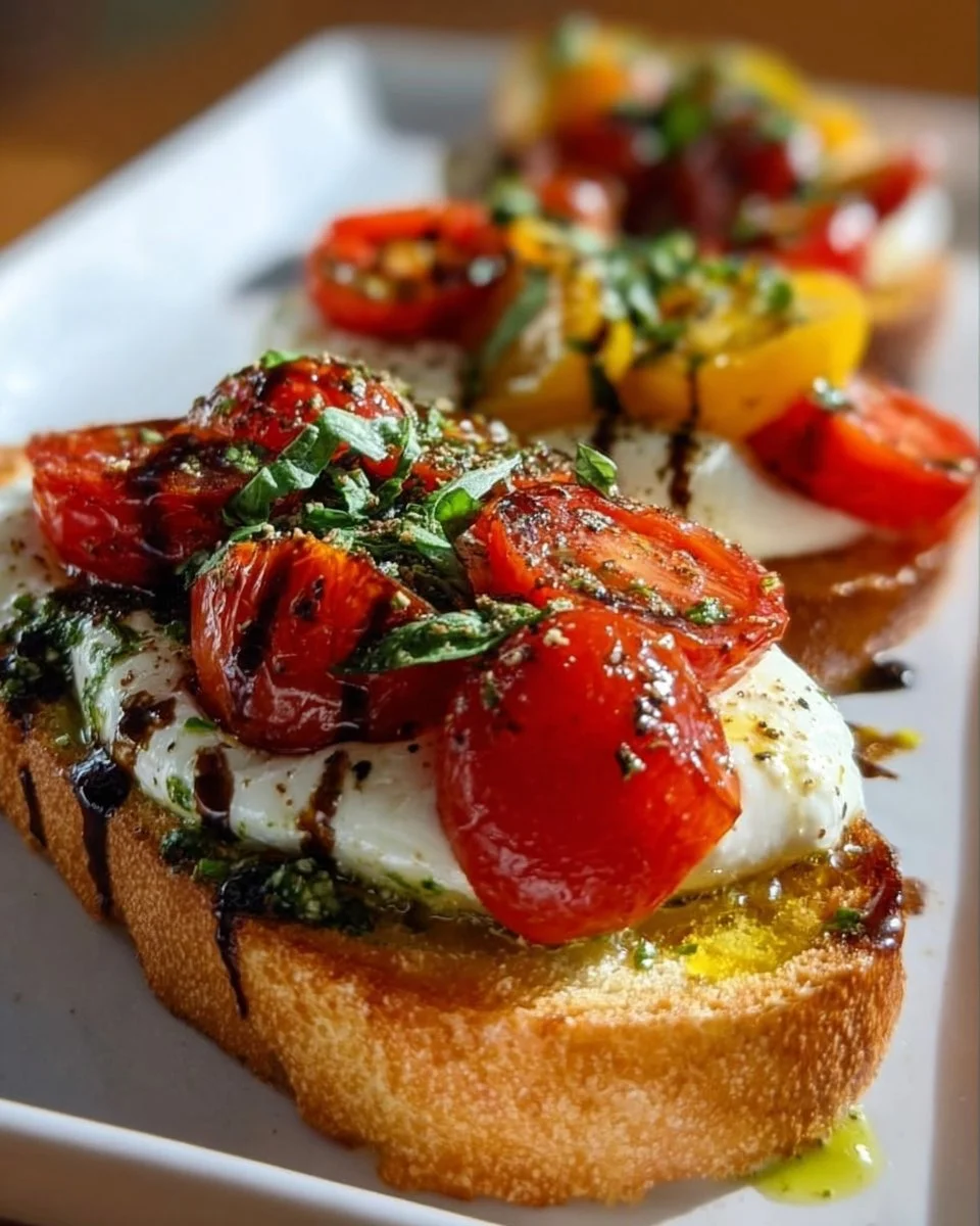 Leckere Burrata Bruschetta