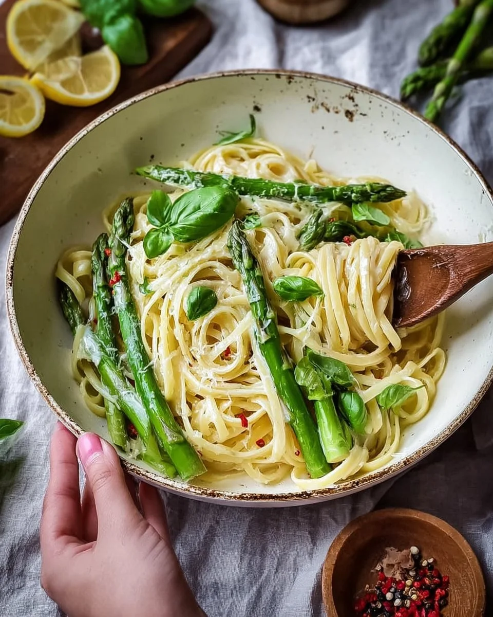 Lemon Pasta with Green Asparagus