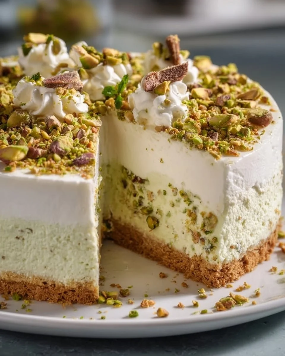 No Bake Pistazien Cheesecake im Schichtdessert