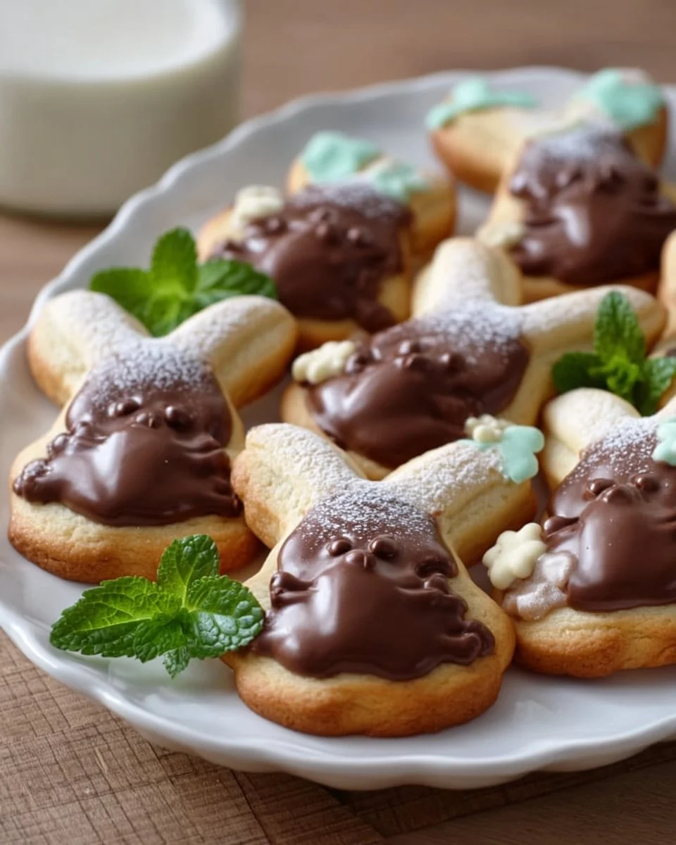 Osterhasen Plätzchen mit Schokolade