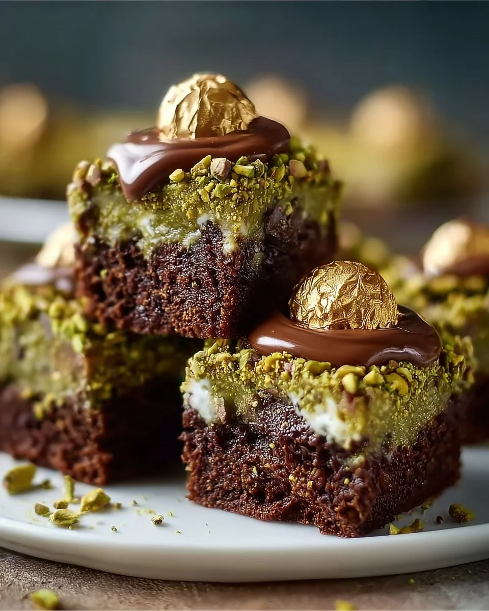 Pistazien-Ferrero-Rocher-Brownies