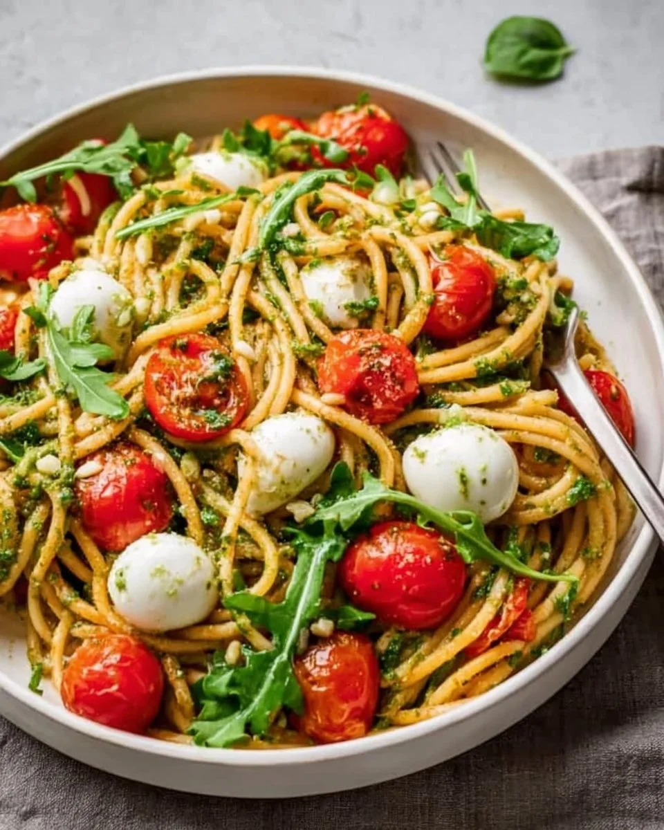 Spaghettisalat mit Pesto
