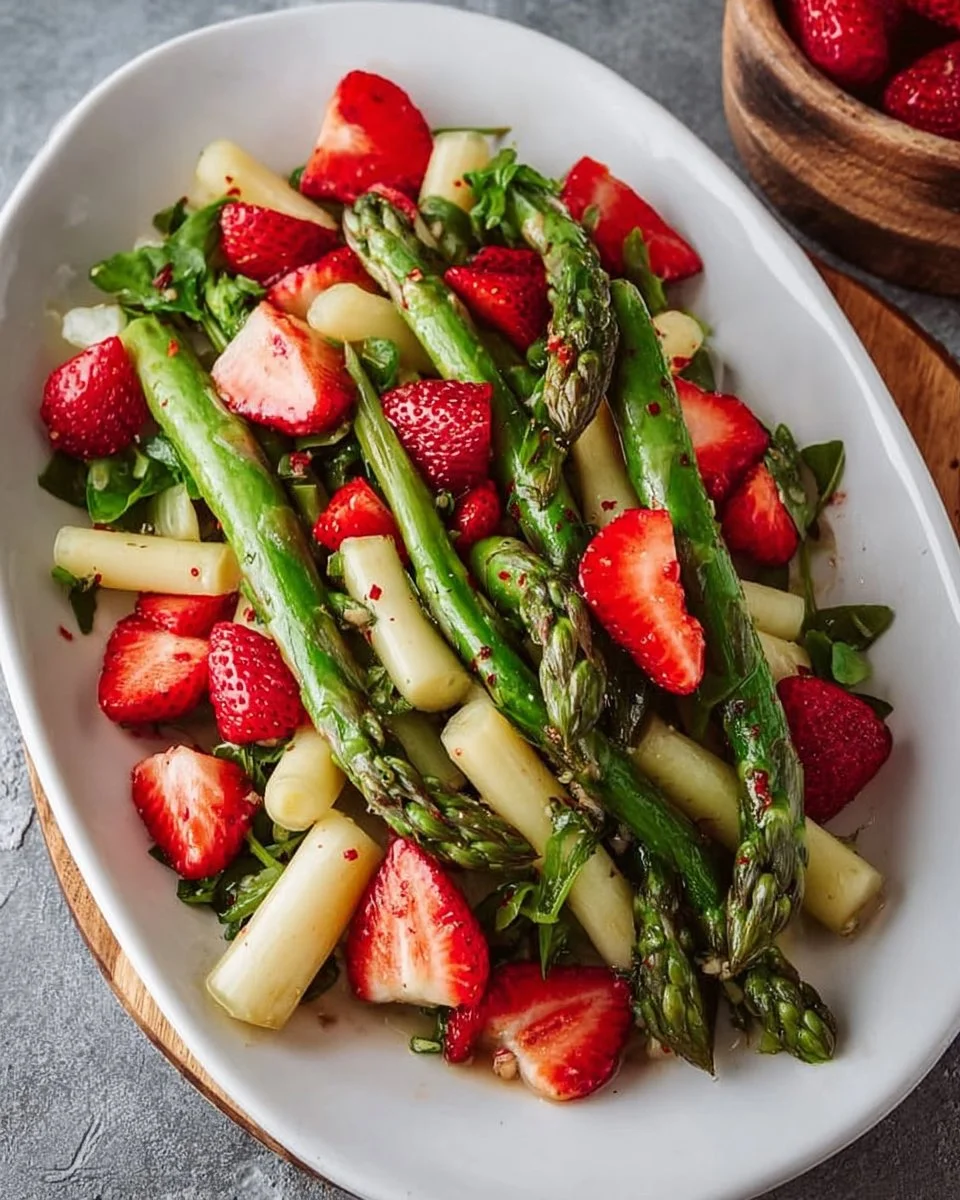 Spargelsalat mit Erdbeeren