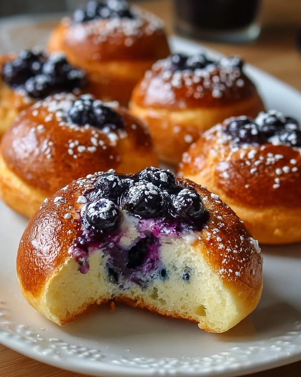 Wilde Blaubeer Ricotta Süßbrötchen