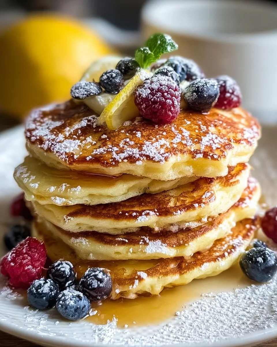 Zitronen-Ricotta- Pfannkuchen