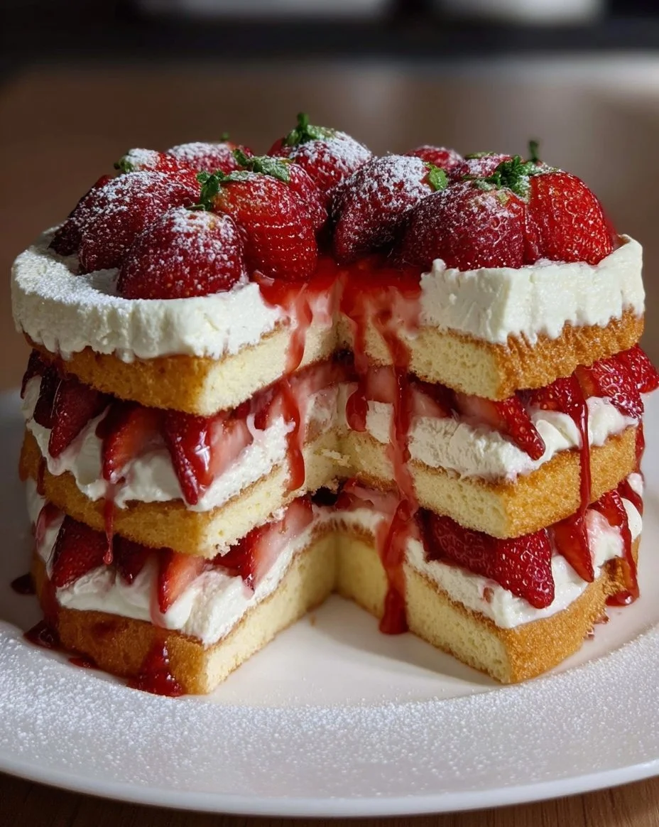Erdbeer Mascarpone Torte mit weißer Schokolade