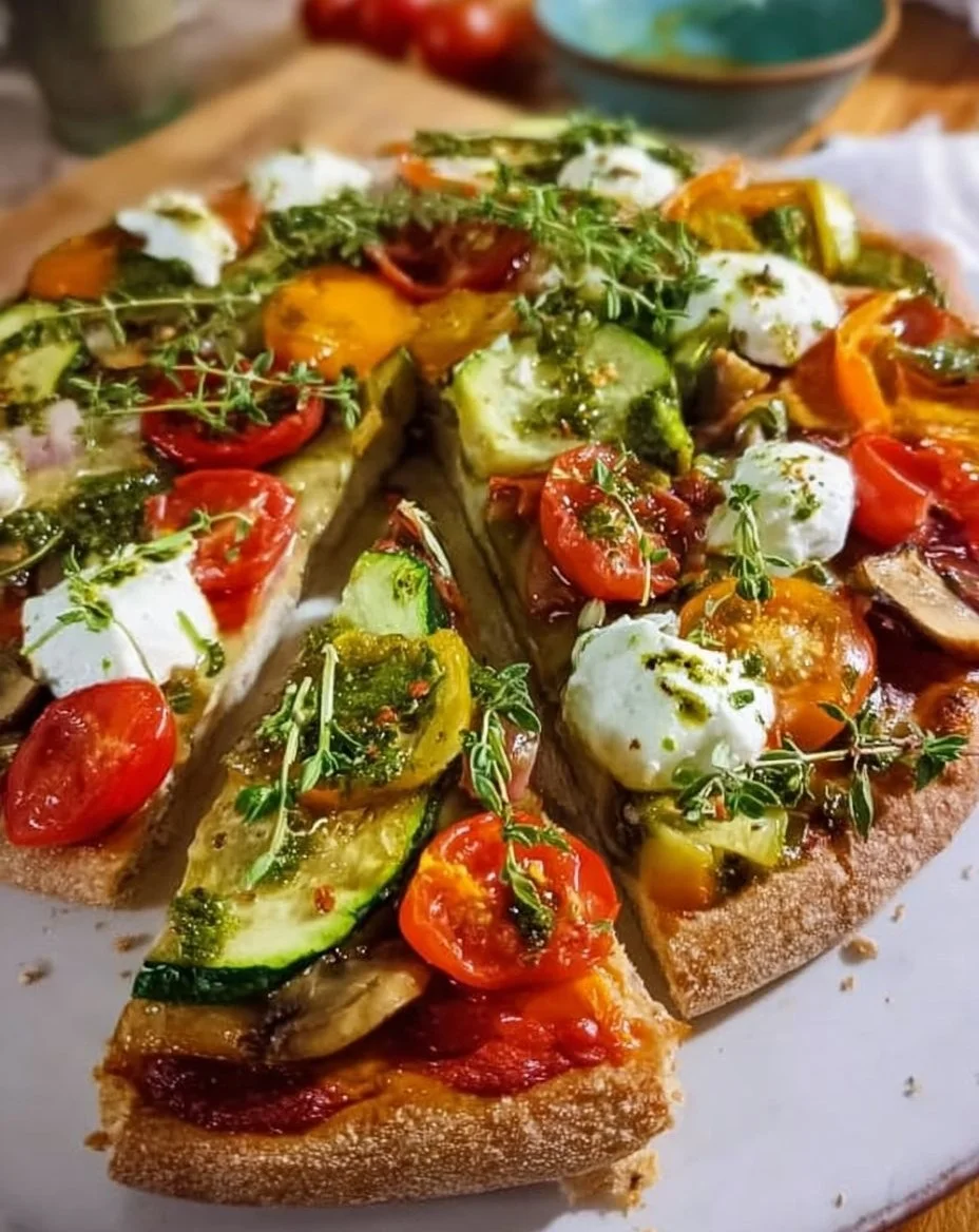 Gemüse Pizza mit Dinkel Vollkornteig