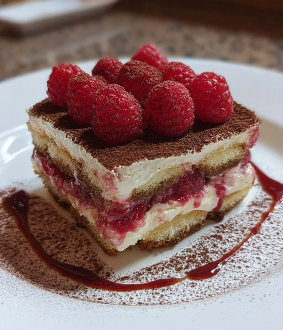 Himbeer-Tiramisu ohne Ei