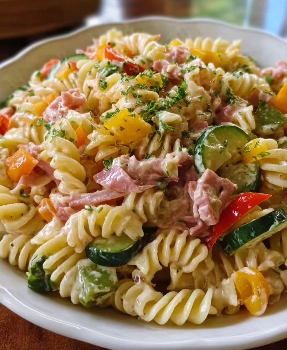 Nudelsalat mit Fleischsalat
