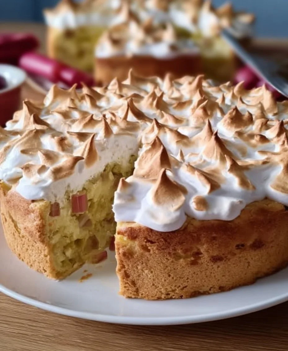 Rhabarberkuchen mit Baiser