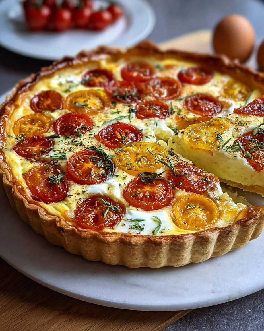 Ziegenkäse-Tomaten- Quiche