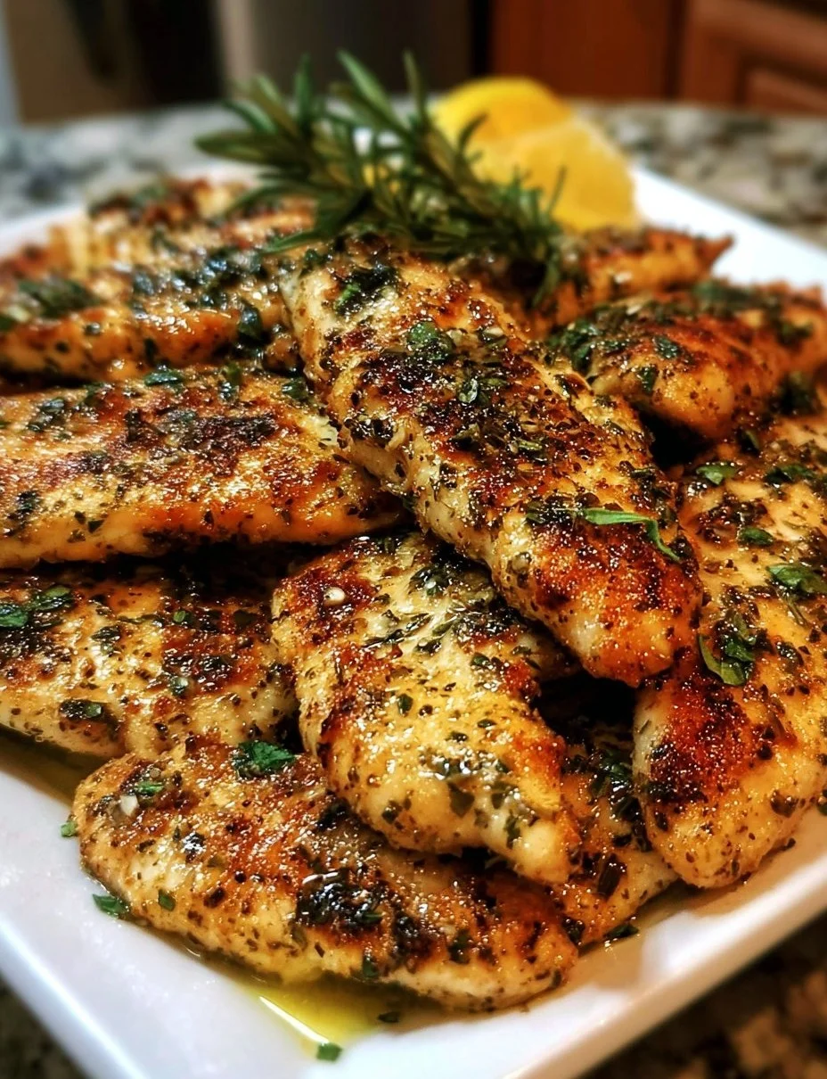Aromatische Mediterrane Hähnchenstreifen