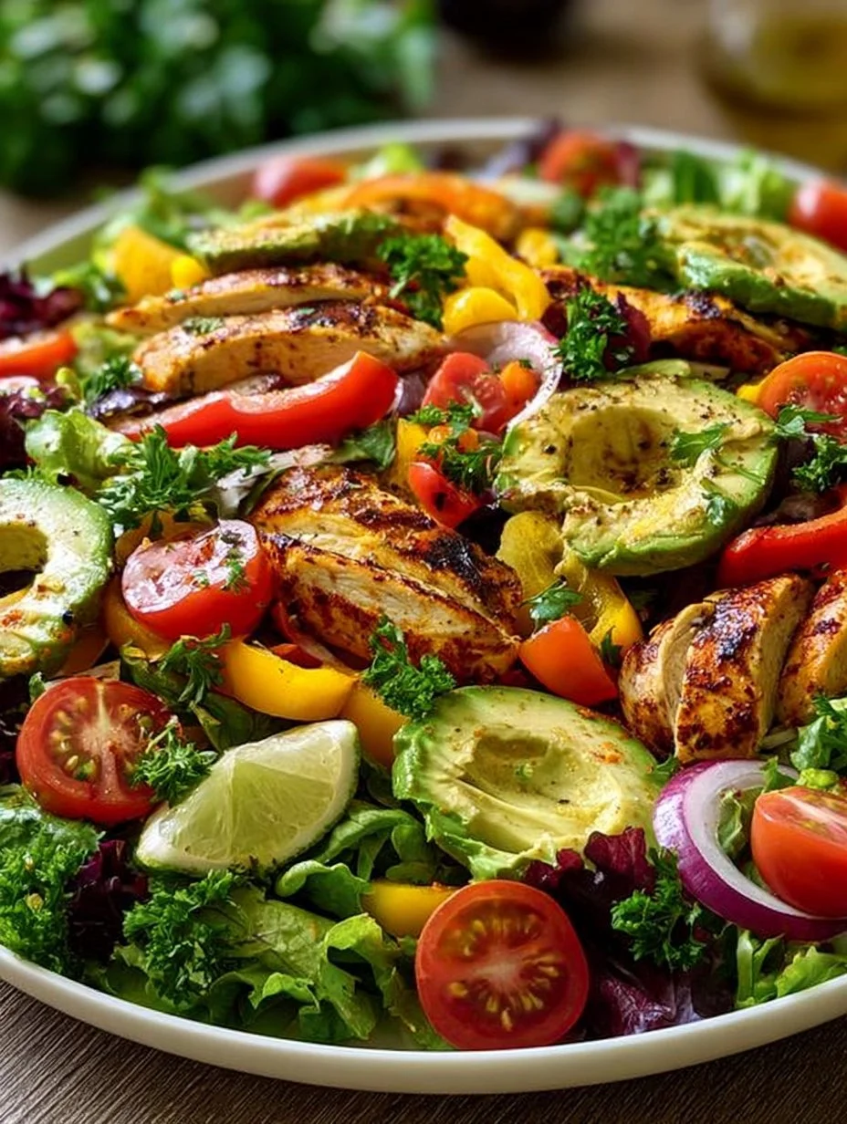 Hähnchen Salat mit Avocado
