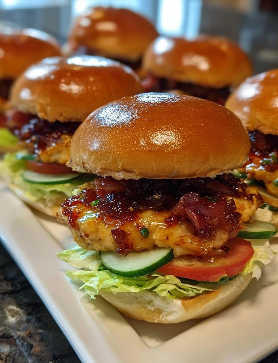 Würzige koreanische Hähnchenburger mit Speckmarmelade
