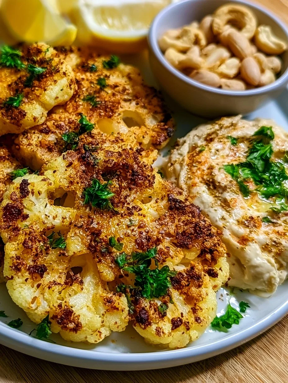 Blumenkohlsteak mit Bohnendip