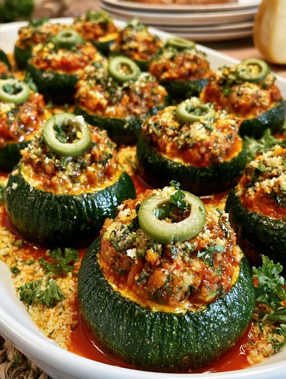 Gefüllte runde Zucchini