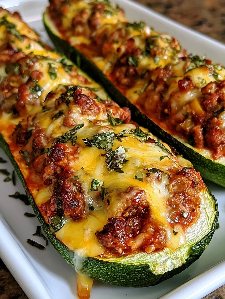 Gefüllte Zucchiniboote