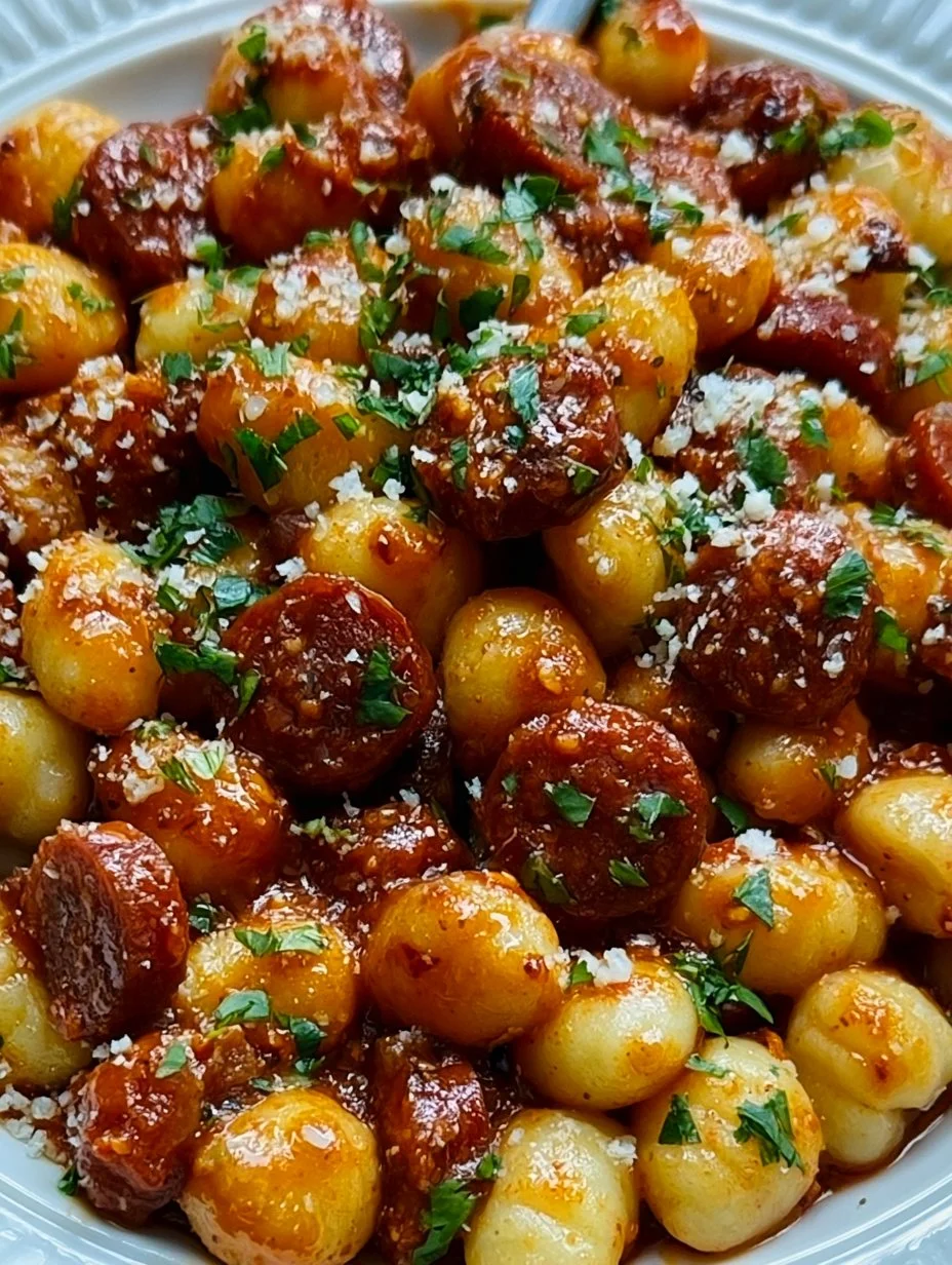 Gnocchi mit Chorizo und scharfer Harissa-Sauce