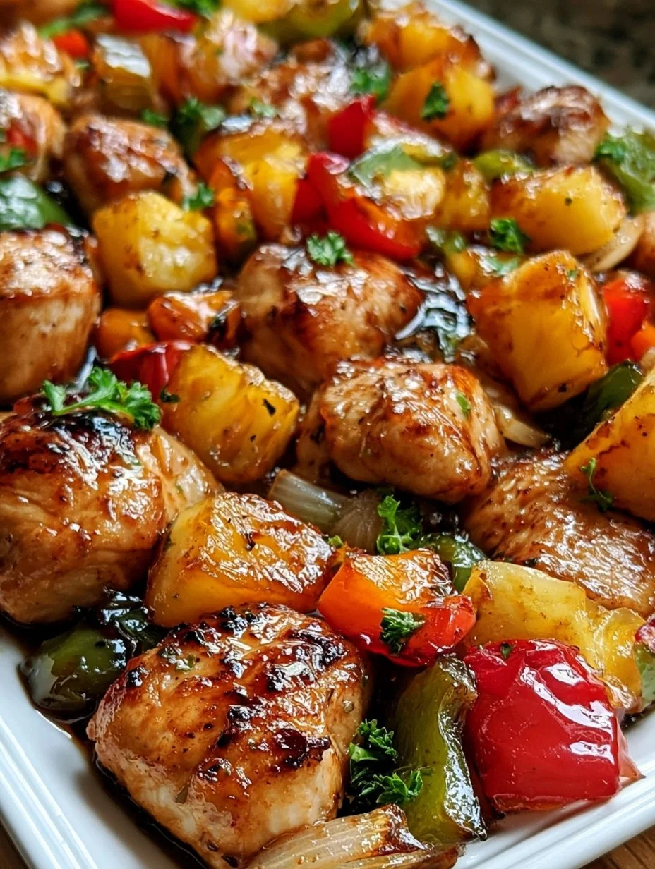 Hawaiianisches Hähnchen Blechpfanne