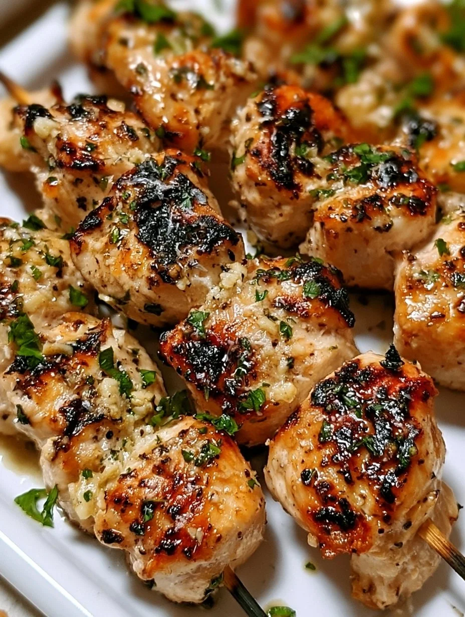 Knoblauch-Parmesan- Hähnchenspieße