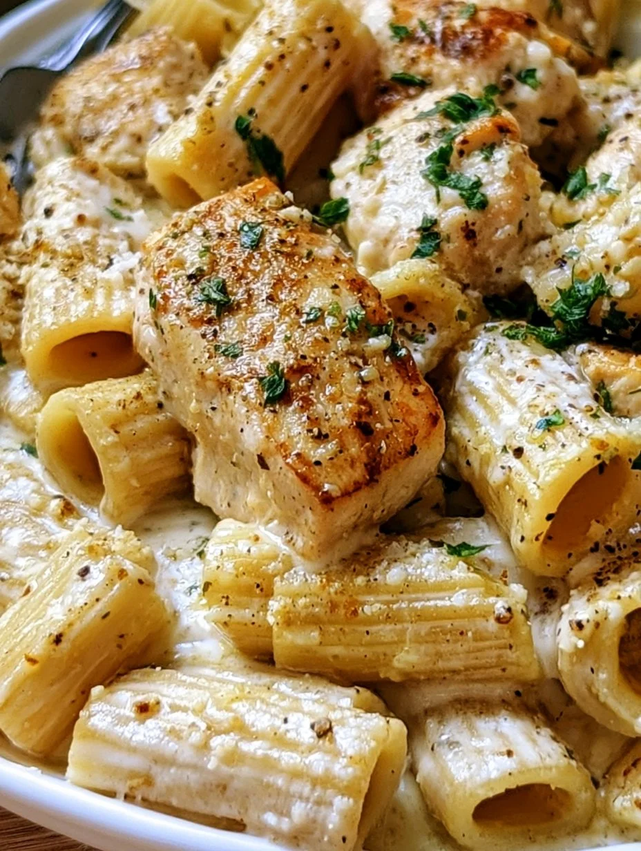 Knoblauchbutter Hähnchen mit Rigatoni & Parmesan