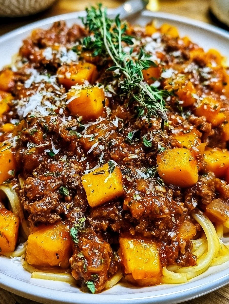 Kürbis-Rindfleisch- Bolognese